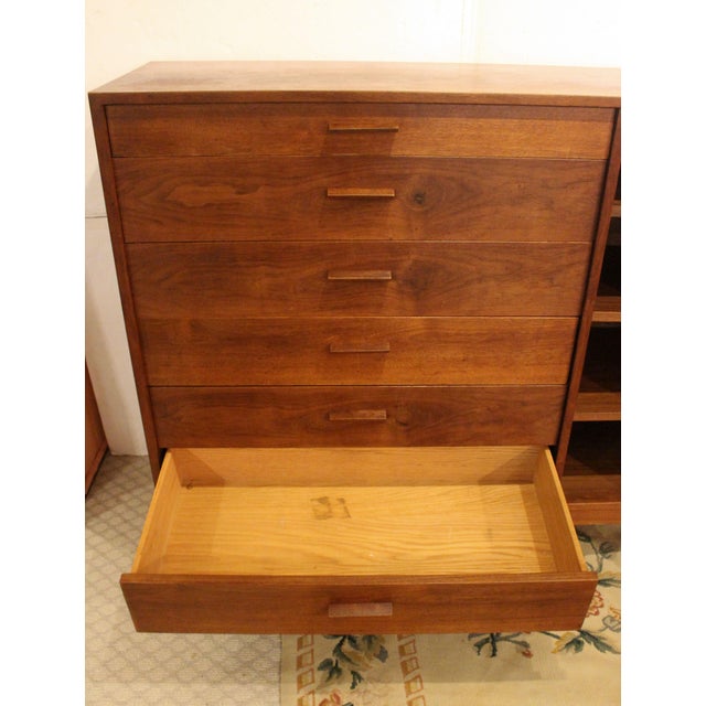 1960s Circa 1960 American Walnut Six-Drawer Chest With Cabinet For Sale - Image 5 of 8