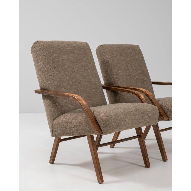 Brown 1960s Czech Upholstered Armchairs By TON - A Pair For Sale - Image 8 of 18