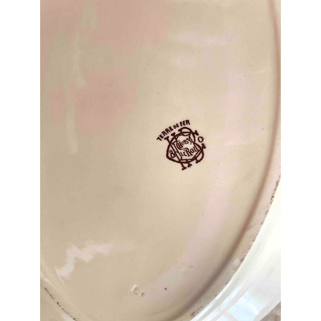 Antique Late 19th Century Terre de Fer Soup Tureen and Serving Plate with Fruit and Insect Decoration from Choisy Le Roi, Set of 2 For Sale - Image 13 of 18