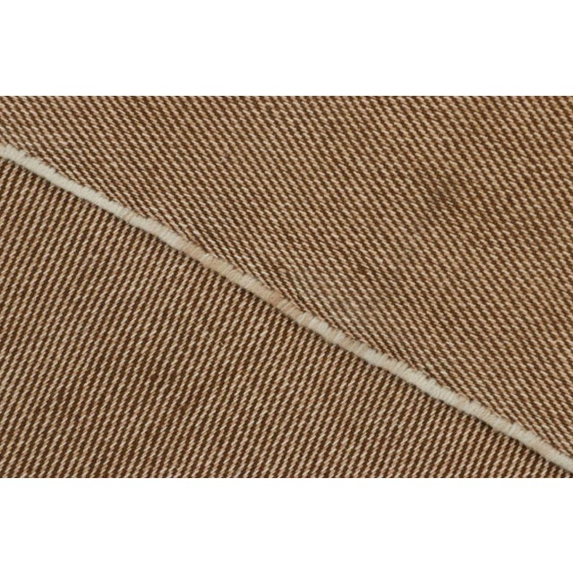 Camel Rug & Kilim’s Modern Textural Extra-Long Runner Rug in Beige-Brown & Cream Tones - 2'7" X 18' For Sale - Image 8 of 8