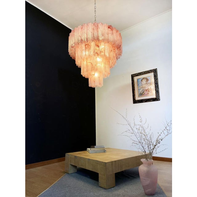 Large Vintage Murano Glass Tiered Chandelier, 1990 For Sale - Image 9 of 18
