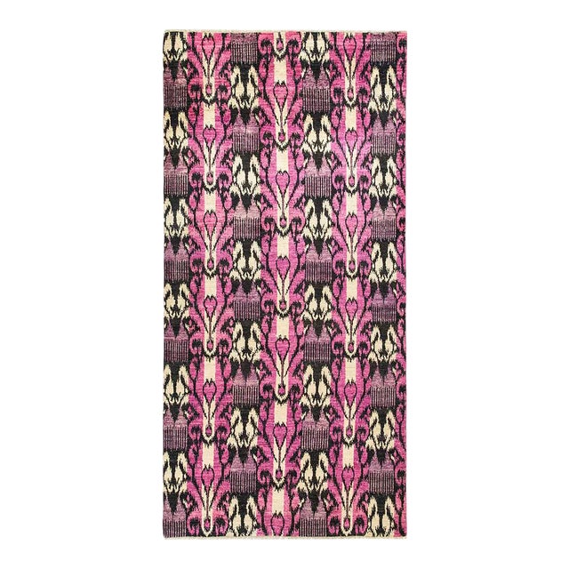 Modern Collection Hand-Knotted Area Rug - Ivory 6' 0" x 12' 1" For Sale