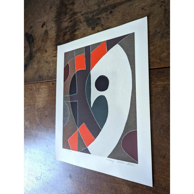 Printmaking Materials 20th Century Limited Edition Signed Abstract Lithograph, Mary Anne Rose - "Colour Composition", Unframed For Sale - Image 7 of 9