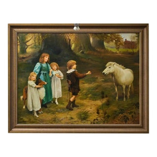 Victorian Painter, The Taming of the Pony, 19th Century, Oil on Panel For Sale