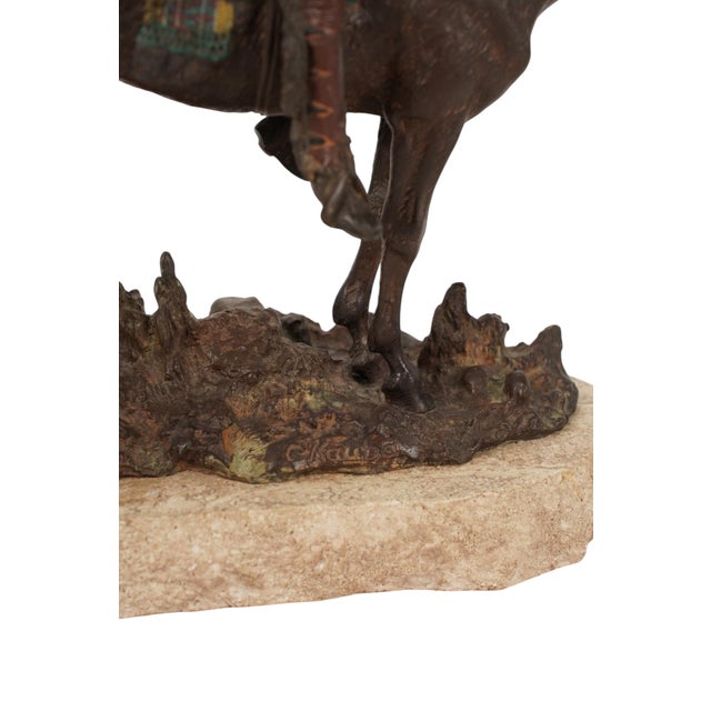 Metal Carl Kauba Austrian Vienna Bronze Sculpture of Indian Warrior on Horseback For Sale - Image 7 of 7