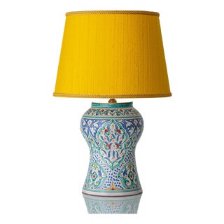 Spanish Hand-Painted Ceramic Table Lamp from Granada Pottery For Sale