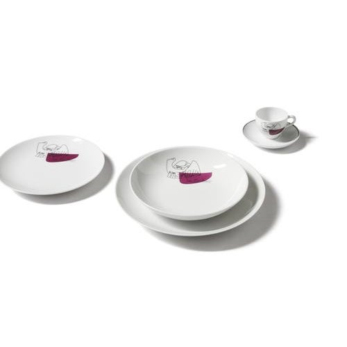 Service Prunier Coffee Plates and Cups by Le Corbusier for Cassina, Set of 4 For Sale - Image 9 of 14