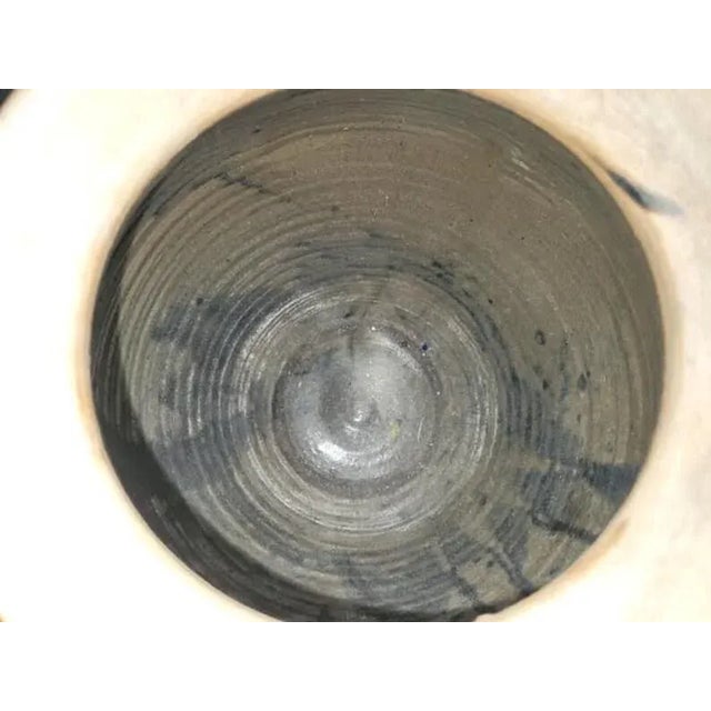 Wood Vintage Glazed Crock With a Bird and Flower Motif For Sale - Image 7 of 8