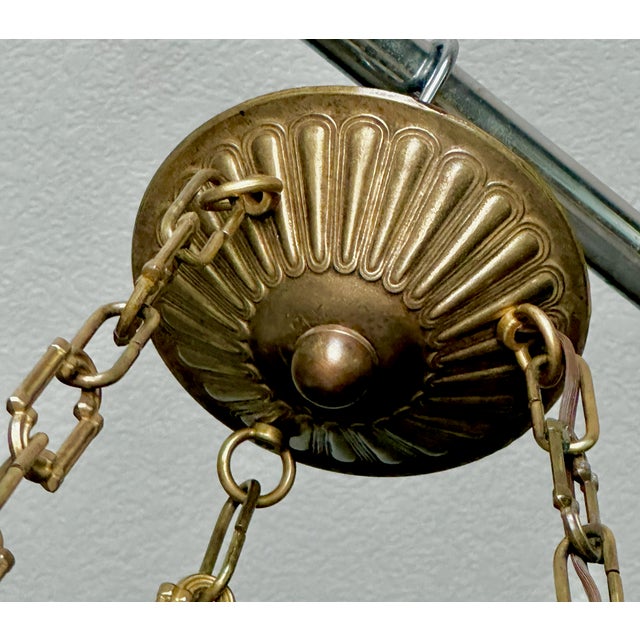1970s Directoire Style French Alabaster Pendant Chandelier For Sale - Image 13 of 18