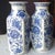Large Vintage Botanical Chinoiserie Blue and White Hexagonal Vases - A Pair For Sale - Image 10 of 10