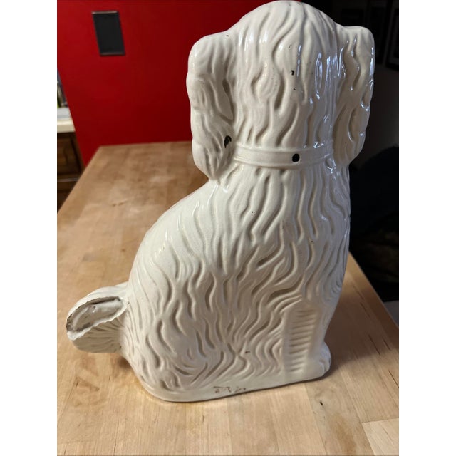 Off-white Antique Decorated Staffordshire Spaniel Dog, Circa 1860's For Sale - Image 8 of 14