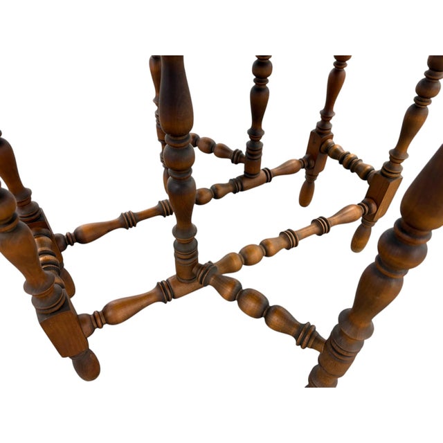 Wood William and Mary Style Drop Leaf Gate Leg Table With Drawer For Sale - Image 7 of 12