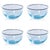 Contemporary Sicilian 4-Piece Set Swirl Glass Serving Bowls, Aqua with Navy Lip Wrap For Sale - Image 3 of 3
