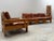 Scandinavian Modular Sofa in Pine and Cognac Leather, 1970s, Set of 4 For Sale - Image 11 of 18