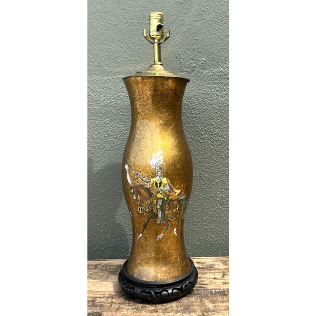 Vintage Italian Eglomise Knight Lamp For Sale - Image 9 of 12