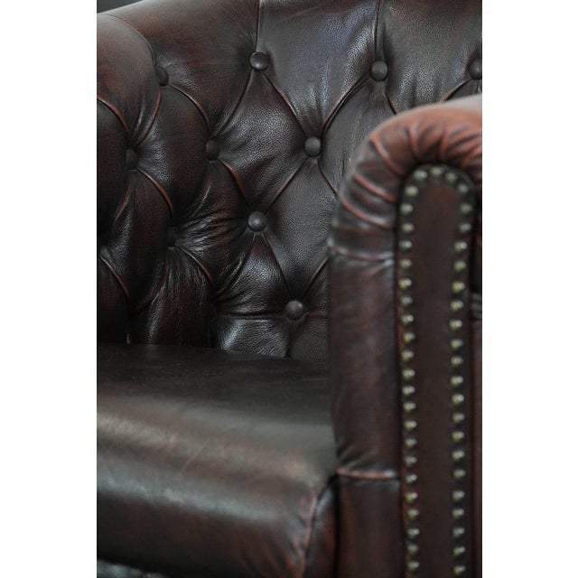 Chesterfield Club Chairs in Cowhide Leather, Set of 2 For Sale - Image 12 of 18