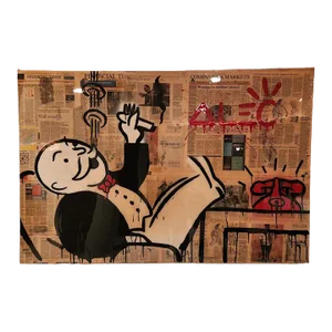 Original Mixed-Media Artwork by Alec Monopoly, “Financial Times”