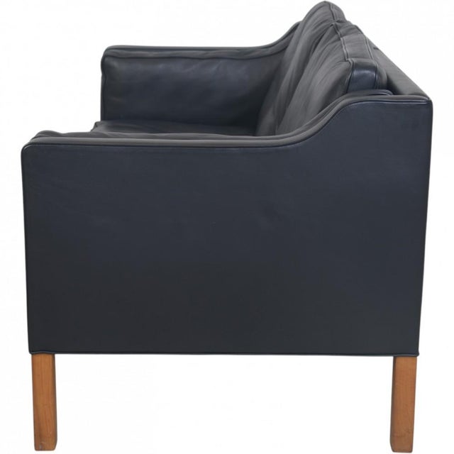 2212 Two-Seater Sofa in Black Leather by Børge Mogensen, 1980s For Sale - Image 15 of 18