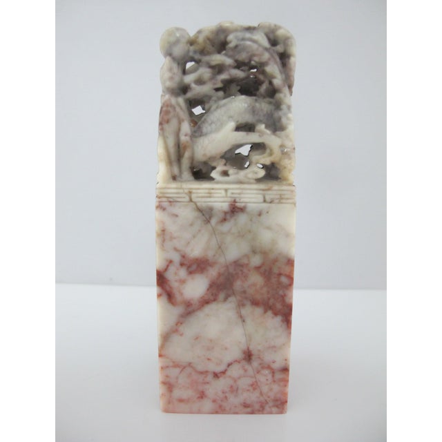 Chinese Chinese 3d Carved Fish & Bird Shoushan Stone Chop Seal Stamp For Sale - Image 3 of 15