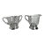 1940s Creamer and Sugar Bowl Set by Duncan Miller - Pattern Adoration Etched Crystal W/Solid Sterling Silver Bases For Sale