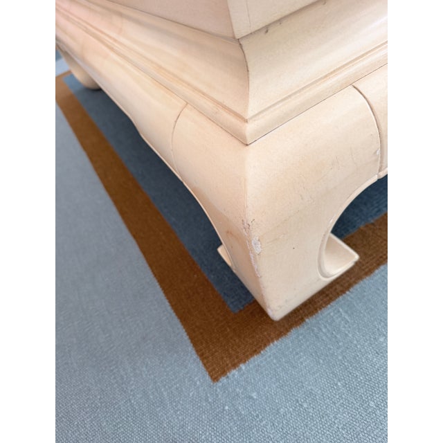 Vintage 1970s Henredon Folio 16 Square Ming Style Coffee Table - Faux Goatskin Lacquer For Sale - Image 10 of 11