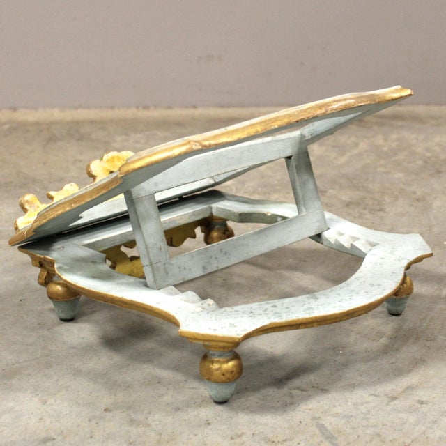 Antique Laquered and Gilded Table Lectern, Italy, 1700s For Sale - Image 6 of 13