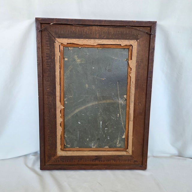 Antique c.1880-1900 Mahogany Flame Ogee Mirror W/ Evalast Semon Bache Glass For Sale - Image 9 of 10