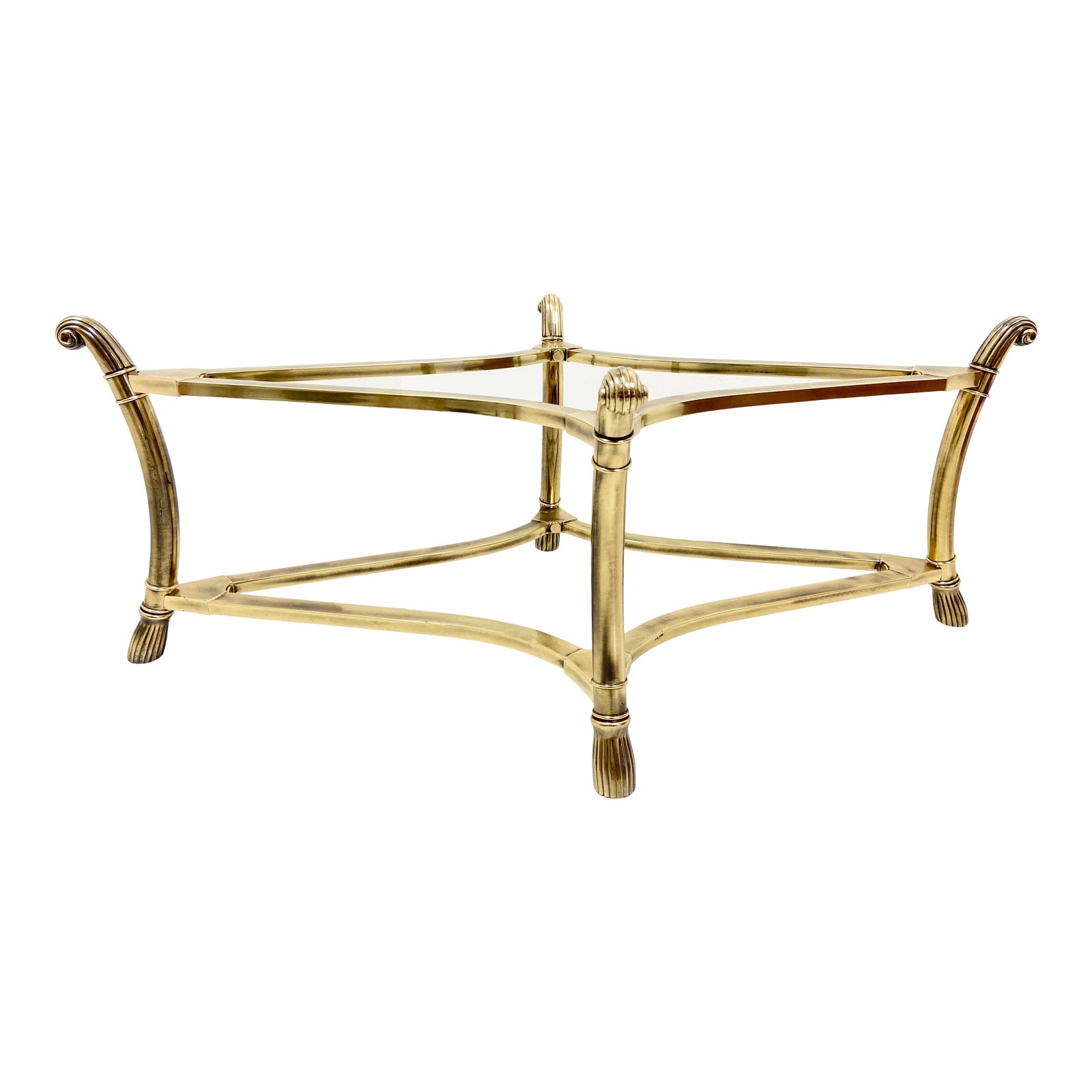 Art Deco Style Solid Brass Coffee Table Base Chairish Art Deco Style Solid Brass Coffee Table Base Chairish