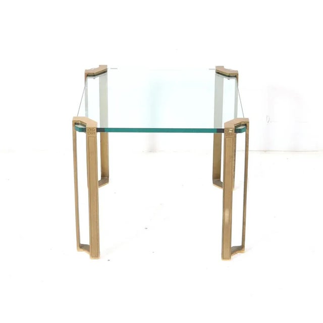 Hollywood Regency Square Side Table in Bronze by Peter Ghyczy for Ghyczy, 1970s For Sale - Image 8 of 12