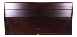 Edward Wormley for Dunbar Ebonized Mahogany Louvered Front King Size Headboard, Newly Refinished