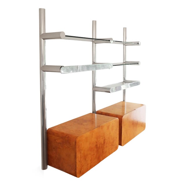 Mid-Century Modern 1970s Aluminum and Glass Orba Wall Unit by Janet Schweitzer for Pace Collection For Sale - Image 3 of 11
