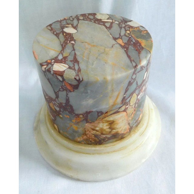 Grand Tour Antique 19th Century Italian Grand Tour Specimen Breccia Marble Column Pedestal For Sale - Image 3 of 7