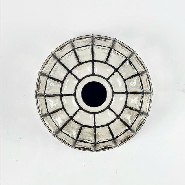 Mid-Century Modern Glass Flush Mount from Limburg, Germany, 1970s For Sale - Image 4 of 10