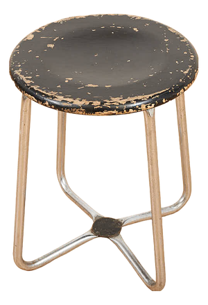 Chrome-Plated Steel Tube Stool with Black Lacquered Wood Seat, Switzerland, 1930s-1940s