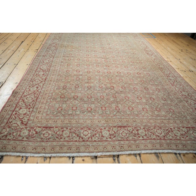 Sky Blue Vintage Distressed Tabriz Carpet - 6'2" X 9'11" For Sale - Image 8 of 11