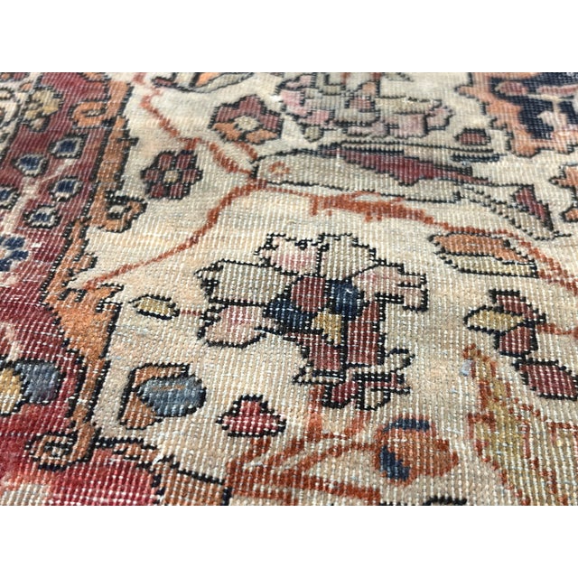 Persian Antique Persian Mohtasham Kashan Rug 4’2" X 6’3" For Sale - Image 3 of 6