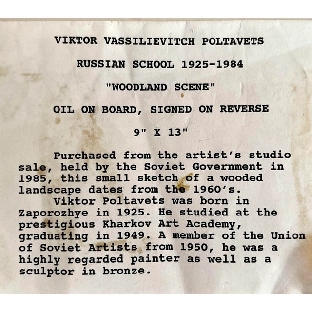 Paint Russian Impressionist Oil Painting of a Wooded Landscape With Wild Flowers For Sale - Image 7 of 7