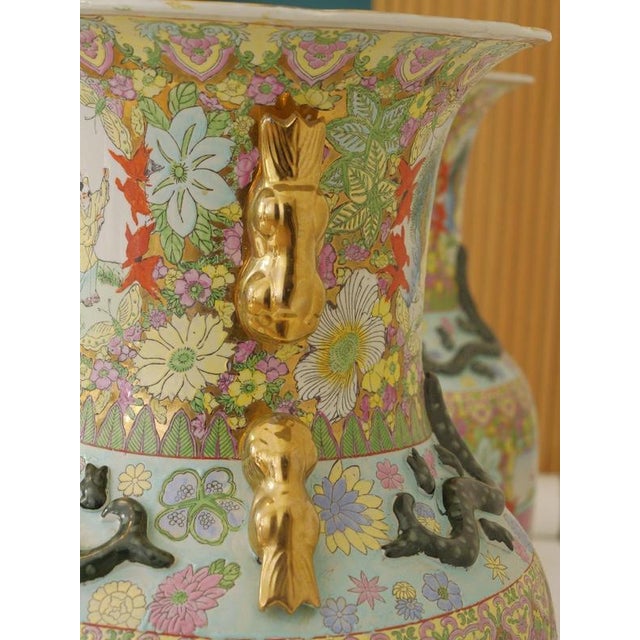 Large 20th Century Vintage Porcelain and Chinese Canton Vases, 1901, Set of 2 For Sale - Image 13 of 18