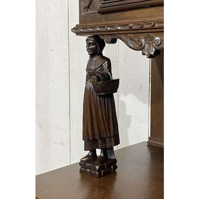 Early 20th Century Breton Two-Part Buffet in Chestnut Wood For Sale - Image 3 of 18