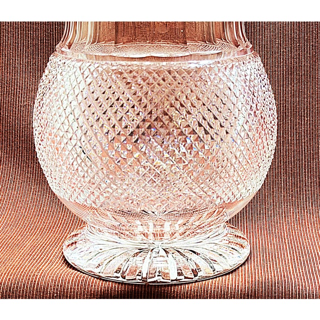 Scottish Edinburgh Crystal 10" Flower Vase in Thistle Cut Pattern For Sale - Image 11 of 17