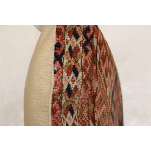 Late 20th Century Lumbar Antique Turkeman Rug Pillow For Sale - Image 5 of 5