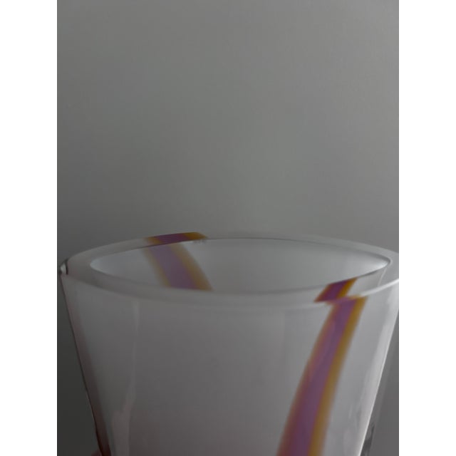 Kosta Boda 1980s Signed Bengt Edenfalk for Kosta Boda Multicolor Sommerso Glass Vase For Sale - Image 4 of 5