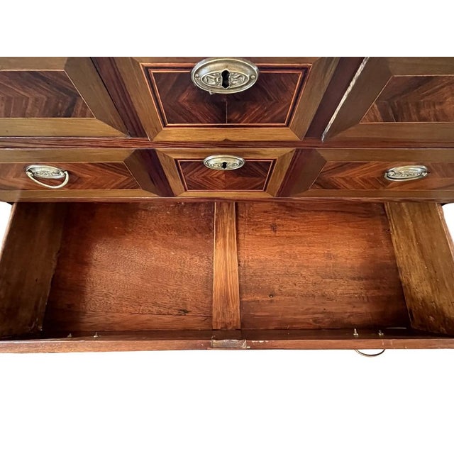 19th Century Louis XVI Portuguese Mahogany Chest of Drawers with Inlay For Sale - Image 14 of 18