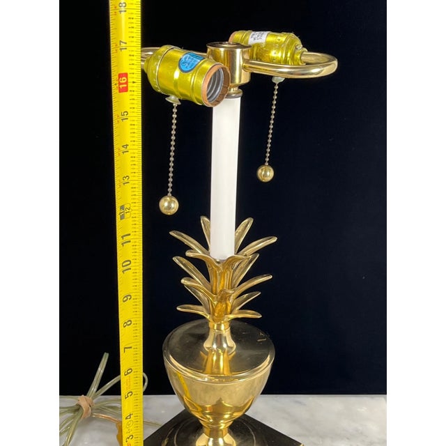 1950's French Regency Heavy Cast Brass "Pineapple" Table Lamp Style Maison Charles For Sale In Miami - Image 6 of 14