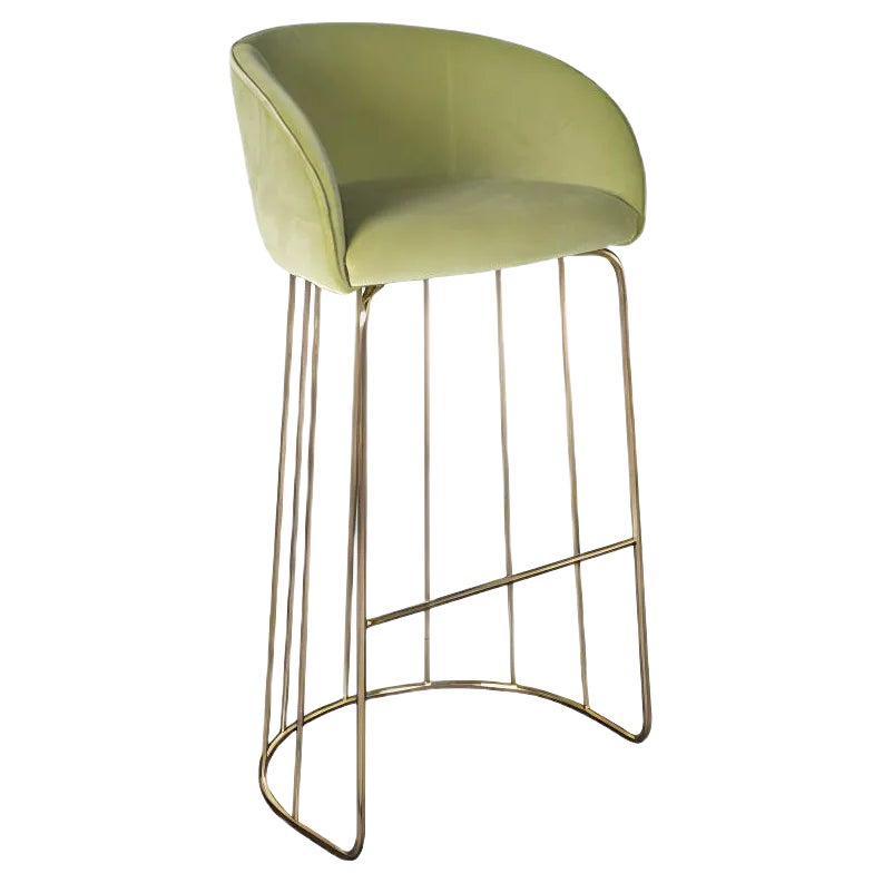 Light Green Nobili Velvet Louise Stool from VGnewtrend Chairish