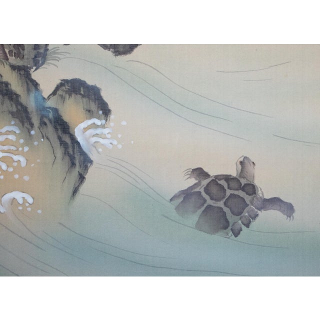 Mid 20th Century Showa to Early Heisei Era Japanese Silk Scroll Paintings by Jin, Set of 3 in Original Case For Sale - Image 5 of 18