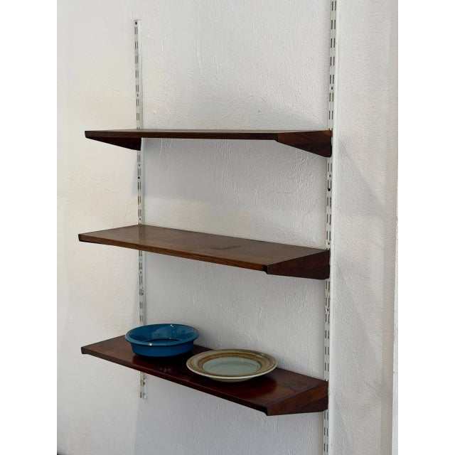 Mid-Century Modern Danish Rosewood Wall Unit Scandinavian Shelving System in Style of Kai Kristiansen Mid Century For Sale - Image 3 of 10