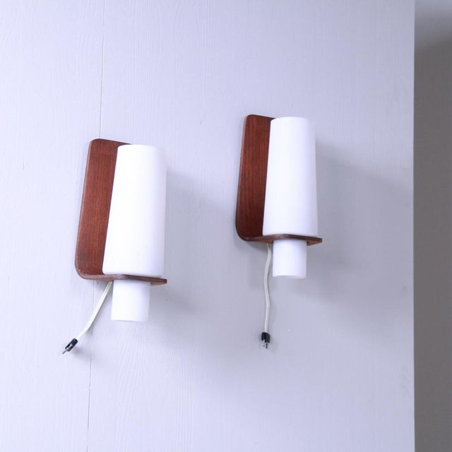 Wood and Glass Wall Lights, Set of 2 For Sale - Image 11 of 11