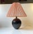 Swedish Modern Black Ceramic Table Lamp with White Stripes For Sale - Image 9 of 9