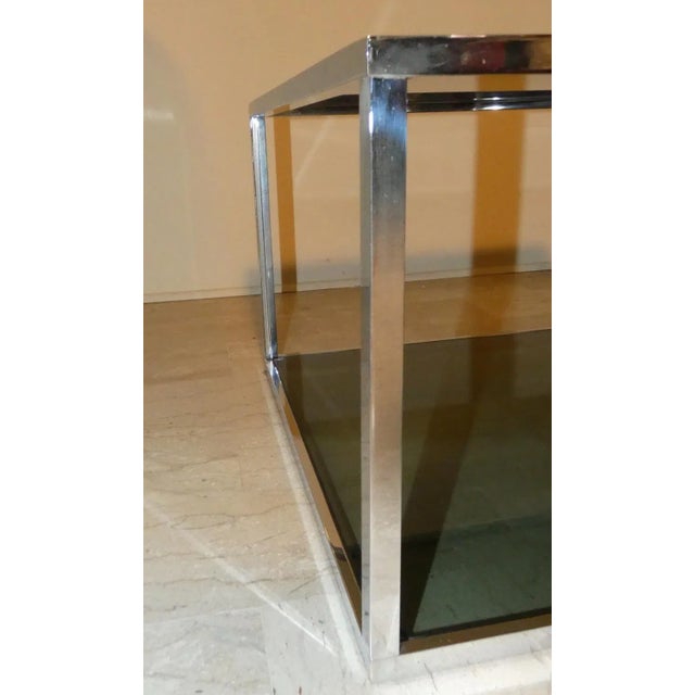 Metal Coffee Tables in Chromed Steel and Glass, Italy, 1970s, Set of 2 For Sale - Image 7 of 9